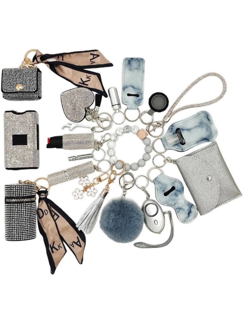 Stylish Keychain Set with Card Holder - Perfect Gift for Women, Chic Accessories